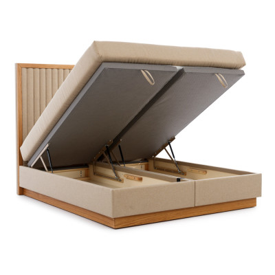 Braun-Beiges Schlafzimmer Bett Designer Betten Doppelbetten Textilbett