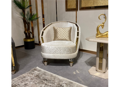 Sessel 1 Sitzer Wohnzimmer Textil Lounge Polster Luxus Sitz Relax neu