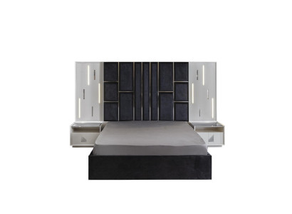 Weiß Bett 2x Nachttische Schlafzimmer Set 3tlg Holz Luxus Garnitur neu