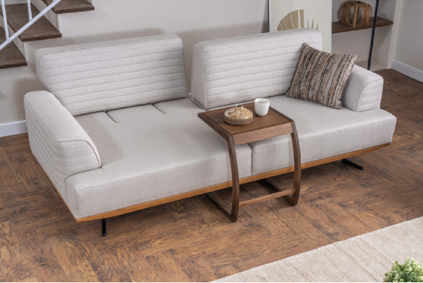 Zeitgenössisches Luxussofa mit Grauer Polsterung für das Wohnzimmer