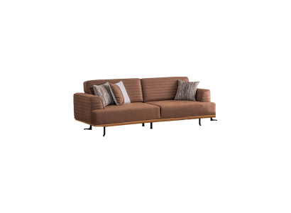 Elegantes Braunes Dreisitzer-Sofa mit Modern Design für Wohnzimmer