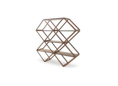 Geräumiger Schrank mit Regalen Braun Farbe Luxus-Wohnzimmermöbel