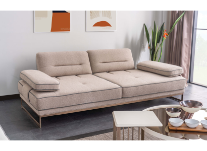 Stilvolles Beiges Sofa Wohnzimmer Dreisitzer Designer Polster Couchen