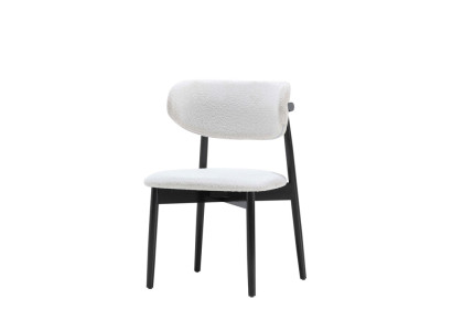 Stilvoller Weiß-Schwarzer Stuhl Luxuriöser Esszimmer Polsterstuhl Neu