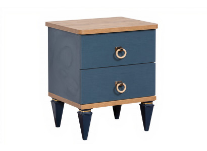 Blau-Brauner Nachttisch Designer Kinderzimmer Möbel Edle Nachtkonsole