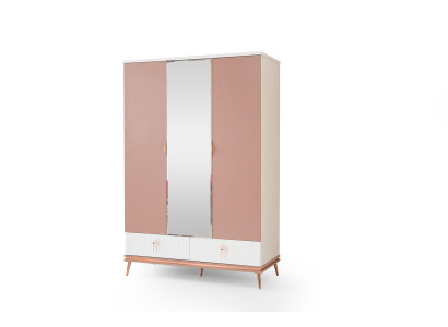 Weißer Kinderzimmer Kleiderschrank Designer 3-Türiger Holz Schrank Neu