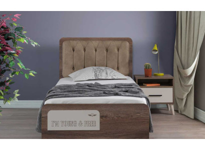 Braunes Kinderzimmer Einzellbett Designer Holz Nachttisch 2tlg Luxus Set