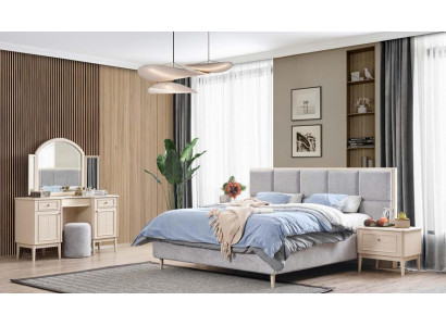 Schlafzimmer Komplett Design Einrichtung Bett 2x Nachttische Luxus Schminktisch