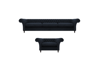Designer Set Sofa Dreisitze Sofagarnitur Sessel Polstermöbel Neu Chesterfield