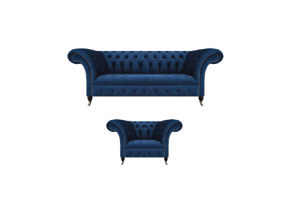 Blau Neu Sofa Dreisitze Wohnzimmer Sessel Chesterfield Polstersitz Einrichtung
