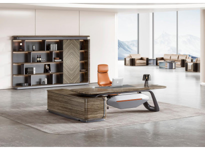 Designer Ecktisch Braune Büromöbel Schreibtisch Holztische Luxus Möbel