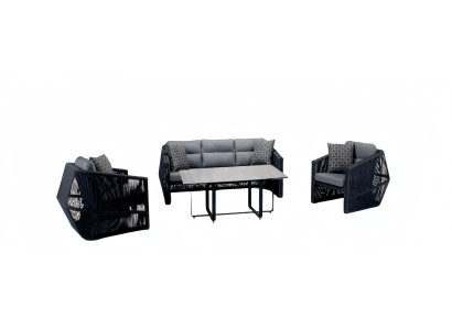 Outdoor Rattanmöbel  Balkonmöbel Gartenmöbel Sitzgarnitur Terrassenmöbel 4tlg.