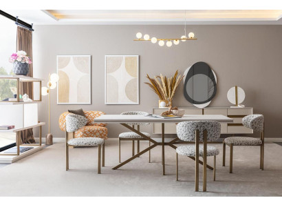 Esstisch Esszimmer Garnitur Tisch 4x Stuhl Tische Esstische 5tlg. Set Polster