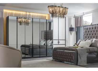 Grauer Kleiderschrank Schlafzimmermöbel Holz Luxus Schlafzimmer Schrank