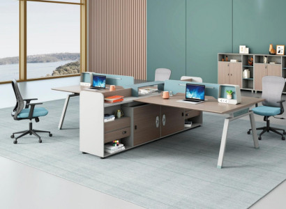 Tisch Schreibtisch Co Working Teambürotisch Gemeinschaftsschreibtisch 4 Personen