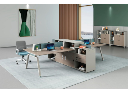 Teambürotisch Tisch Schreibtisch Co Working Gemeinschaftsschreibtisch 4 Personen