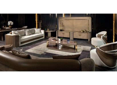 7tlg Sofa Set Sessel Couchtisch TVUnit Luxus Wohnzimmer Design Polster Stoff Neu