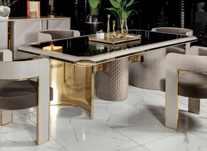 5tlg Esstisch 4xStühle Esszimmer Moderne Holz Möbel Luxus Beige Einfarbig Neu