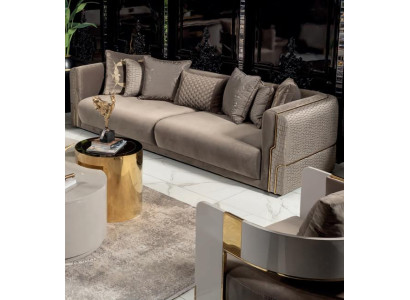 Sofa 3 Sitzer Luxus Wohnzimmer Design Polster Moderne Stoff Jugendliche Neu