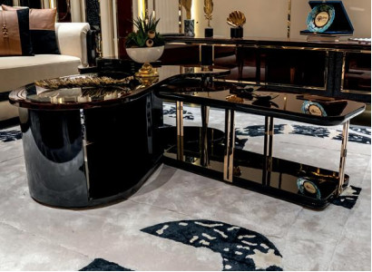 Couchtisch Wohnzimmermöbel Möbel Luxus Design Einrichtung Einfarbig Holz Braun