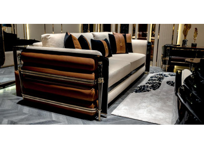 Sofa 3 Sitzer Luxus Wohnzimmer Design Polster Moderne Stoff Möbel Jugendliche