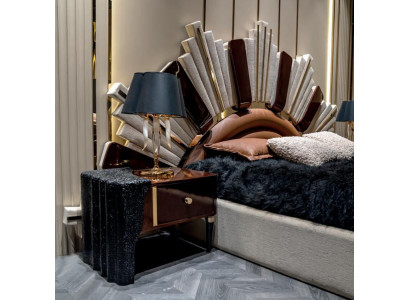 2x Nachttische Schlafzimmer JV Möbel Braun Luxus Modern Design Holz Metall Neu