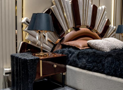 2x Nachttische Schlafzimmer JV Möbel Braun Luxus Modern Design Holz Metall Neu