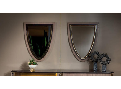 2x Spiegel Wohnzimmer Einfarbig Möbel Luxus Wandmontage Design Holz Modern Neu