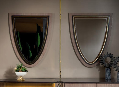 2x Spiegel Wohnzimmer Einfarbig Möbel Luxus Wandmontage Design Holz Modern Neu