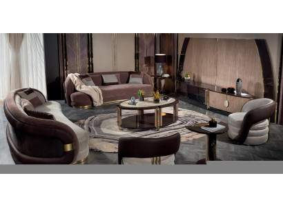 6tlg Set Sofas Sessel Couchtisch Beistelltisch Luxus Wohnzimmer Design Modern