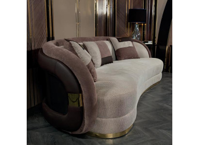 Sofa 3 Sitzer Luxus Wohnzimmer Modern Beige Einfarbig Polyester Mit Kissen Neu