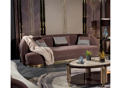 Sofa 3 Sitzer Braun Luxus Wohnzimmer Modern Einfarbig Polyester Mit Kissen Neu