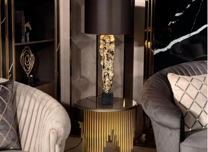 Beistelltisch Gold Modern Luxus Wohnzimmermöbel Möbel  Design Einfarbig Holz Neu