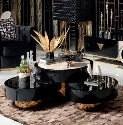 Couchtisch Schwarz Luxus Modern Wohnzimmer Modern Dunkles Holz Design Ästhetik