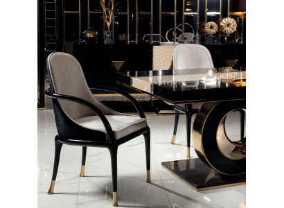 Stühl Beige Wohnzimmer Esszimmer Polyester Garnitur Küche Schwarz Modern Neu