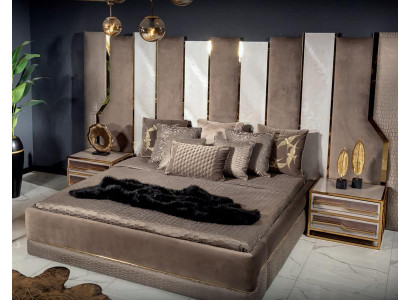 Schlafzimmer Set 3tlg Bett 2x Nachttisch Design Möbel Luxus Neu Holz Modern Neu