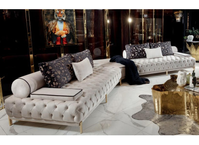 Esksofa Wohnzimmer Stoff Textil Holz Modern Sofa Mehr als 6 Polster Couch Luxus