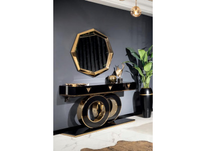 Kommode mit Spiegel  Schminkhocker Schlafzimmer Design Holz Modern Lux Neu