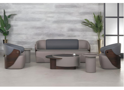 Arbeitszimmermöbel Büro Modern Schreibtisch Bürotisch Set 3tlg Holz Braun Neu