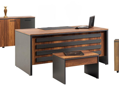 Büroeinrichtung Tisch Sideboard Couchtisch Kommode Holzmöbel Braun Grau