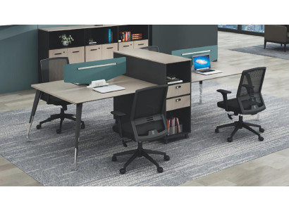 Gruppenschreibtisch Teamarbeitsplatz Tisch Möbel Kommode Schreibtisch 4 Personen