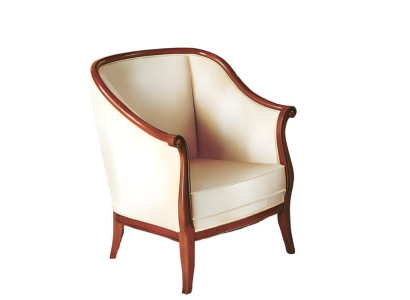 Sessel Arbeitszimmer Wohnzimmer Art déco 1 Sitz Design Holz Polster  Neu