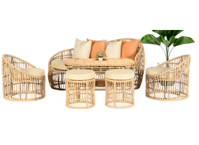 Gartenmöbel Sofagarnitur Tisch Hocker Sessel Veranda Sitzgruppen Esstisch Sofa