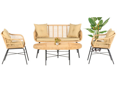 Garten Möbel Sitzmöbel Sofagarnitur Terrasse Tisch Sofa Couchtisch Modern 4tlg.