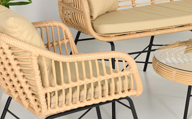 GartenMöbel Set 3tlg Möbel Sitzmöbel Sofagarnitur Terrasse Tisch Sofa Couchtisch