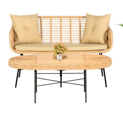 GartenMöbel  Sofa 2 Sitzer Couchtisch Sitzmöbel Sofagarnitur Terrasse Tisch Neu