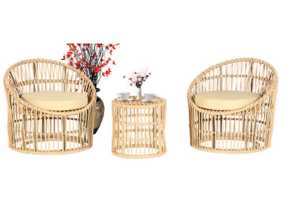 Garten Möbel Set 3tlg Sitzmöbel Garnitur Terrasse Couchtisch Sessel Hochwertiges