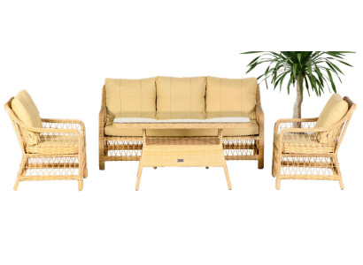 SetGarten 4tlg Eleganz Sofa Sessel Couchtisch Vielseitigkeit Exzellenz Ästhetik