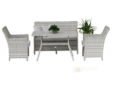 Set4tlg Eleganz Garten Sofa Sessel Couchtisch Vielseitigkeit Pflegeleichtigkeit