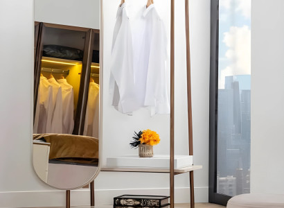 Spiegel Standspiegel Regal Kleiderbügel Holz Design